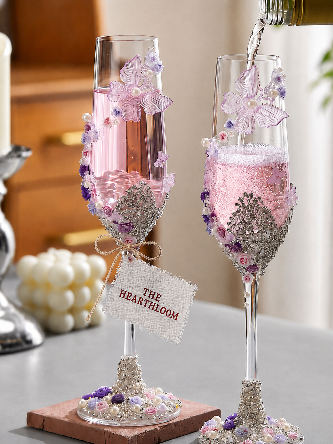 Elite Bridal Toast Crystal Set – Premium Wedding Champagne Pair