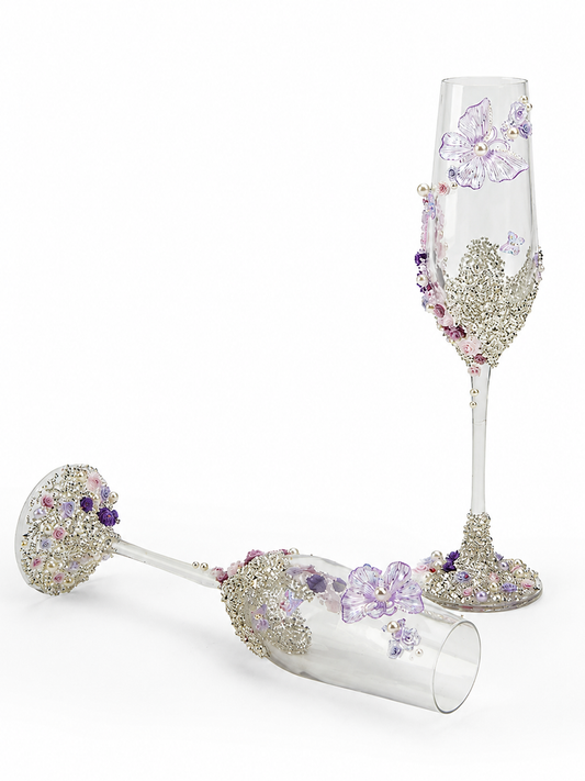 Elite Bridal Toast Crystal Set โ Premium Wedding Champagne Pair