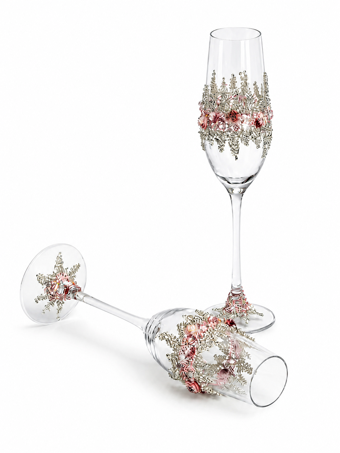 Newlywed Celebration Champagne Glass Set – Elegant Bridal Gift Pair