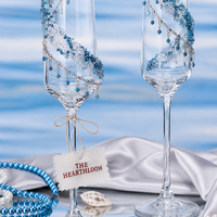 Seabreeze Crystal Champagne Coupe Set – Handcrafted Bridal Toast Collection