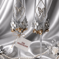 Imperial Gold Handcrafted Champagne Glass Pair – Luxury Wedding Toast Set