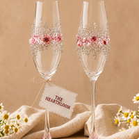 Newlywed Celebration Champagne Glass Set – Elegant Bridal Gift Pair