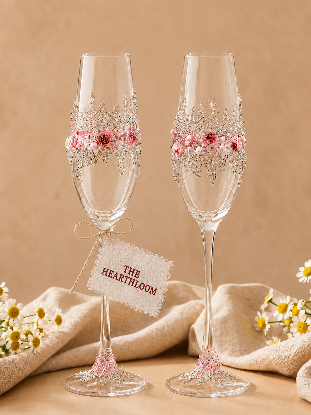 Newlywed Celebration Champagne Glass Set – Elegant Bridal Gift Pair