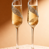 Ocean Wave Crystal Toasting Set – Handcrafted Bridal Champagne Glasses