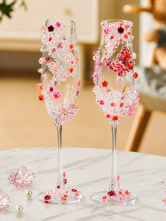 Celebration Luxe DIY Wedding Champagne Coupe Set – Couple Gift Edition