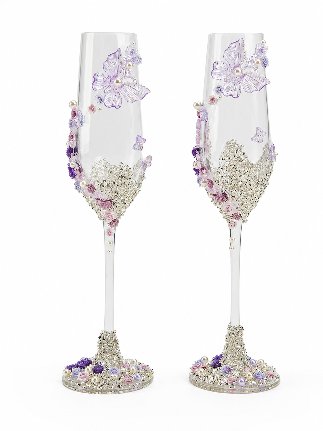 Elite Bridal Toast Crystal Set – Premium Wedding Champagne Pair