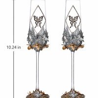 Imperial Gold Handcrafted Champagne Glass Pair – Luxury Wedding Toast Set
