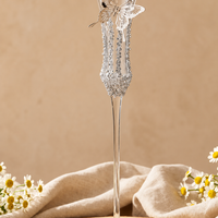Silver Butterfly Luxe Champagne Glass Pair – Minimalist Couple Gift