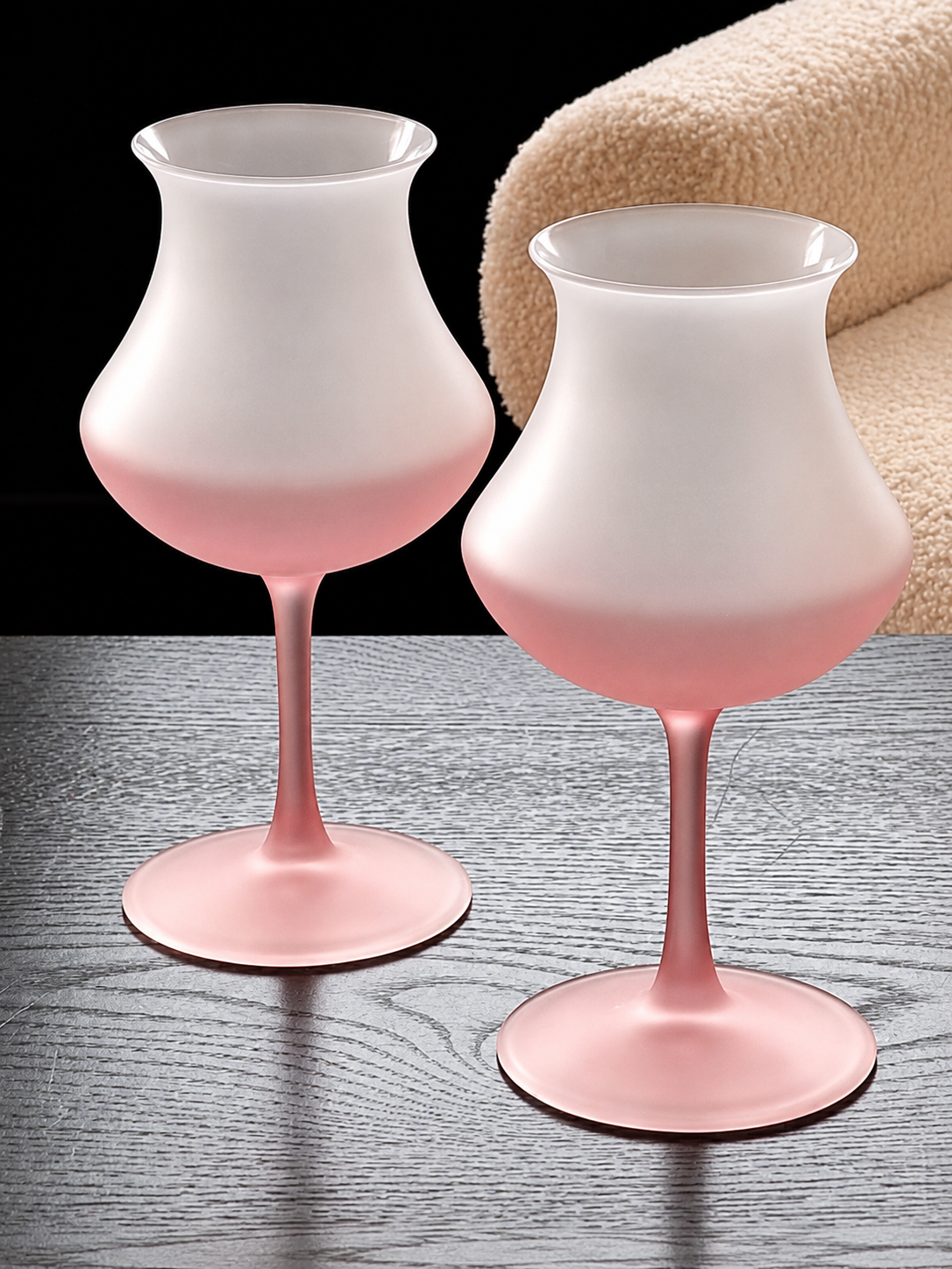 Rosé Mist Frosted Coupe Glass – French Style Cocktail Stemware