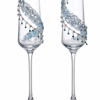 Seabreeze Crystal Champagne Coupe Set – Handcrafted Bridal Toast Collection