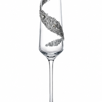 Ocean Wave Crystal Toasting Set – Handcrafted Bridal Champagne Glasses