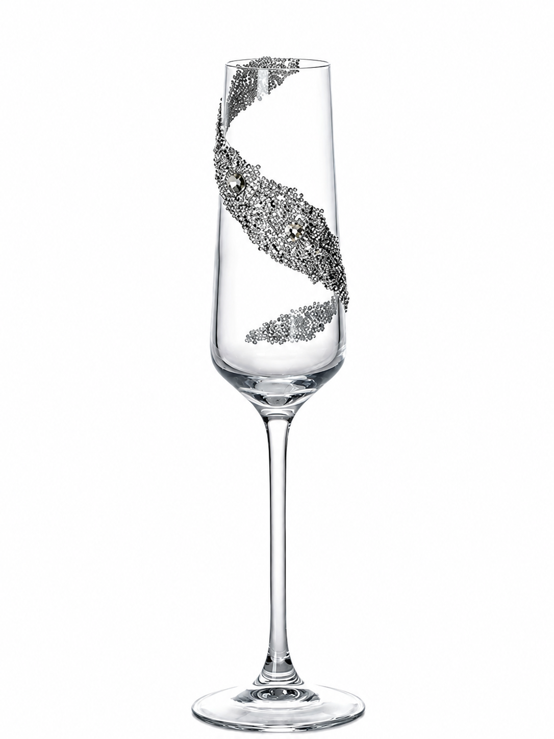 Ocean Wave Crystal Toasting Set – Handcrafted Bridal Champagne Glasses