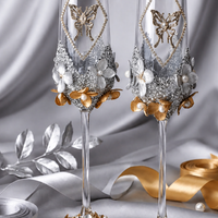 Imperial Gold Handcrafted Champagne Glass Pair – Luxury Wedding Toast Set