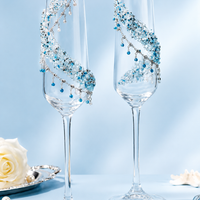 Seabreeze Crystal Champagne Coupe Set – Handcrafted Bridal Toast Collection