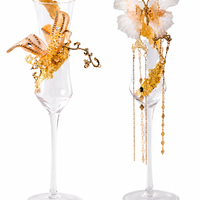 Golden Monarch Champagne Couple Set – French Elegance Toasting Glasses
