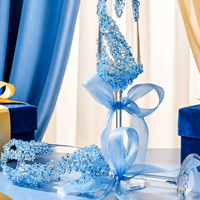 Arctic Blue Frost Crystal Champagne Flutes – Bridal Celebration Set